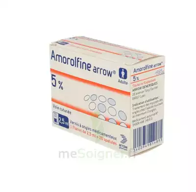 Amorolfine Arrow 5 % V Ongles Médicamenteux 1fl/2,5ml+20spat à MARSEILLE